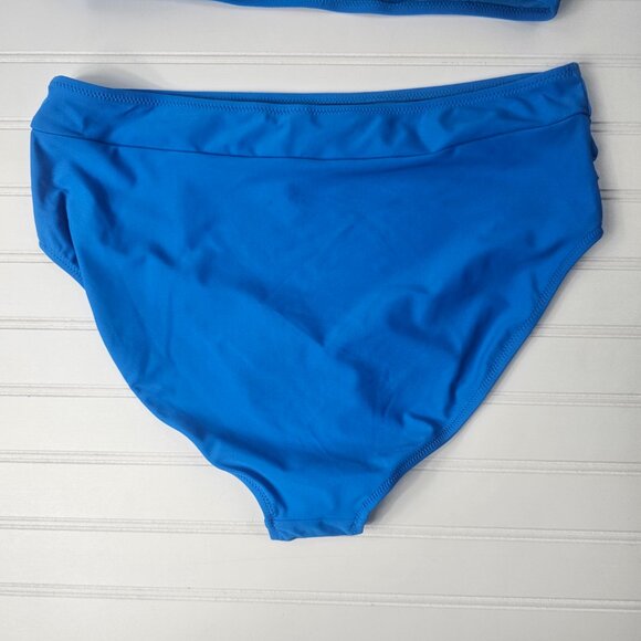 BMJL Women's Blue High Waisted U Cut Out Top Modest Bikini Set Size XL NWT - Picture 10 of 16